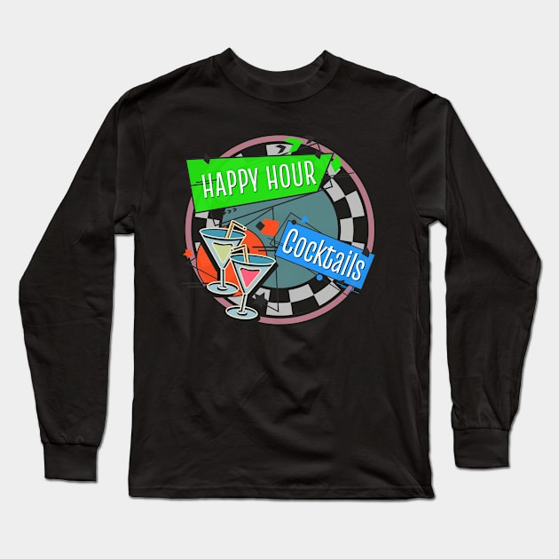 Happy Hour Cocktails Y2K retro Long Sleeve T-Shirt by HSH-Designing